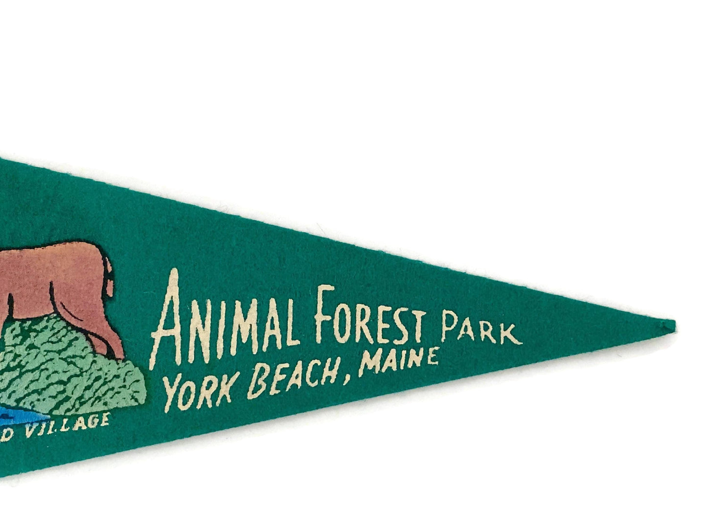 Vintage York Beach Maine Pennant - Animal Forest Park