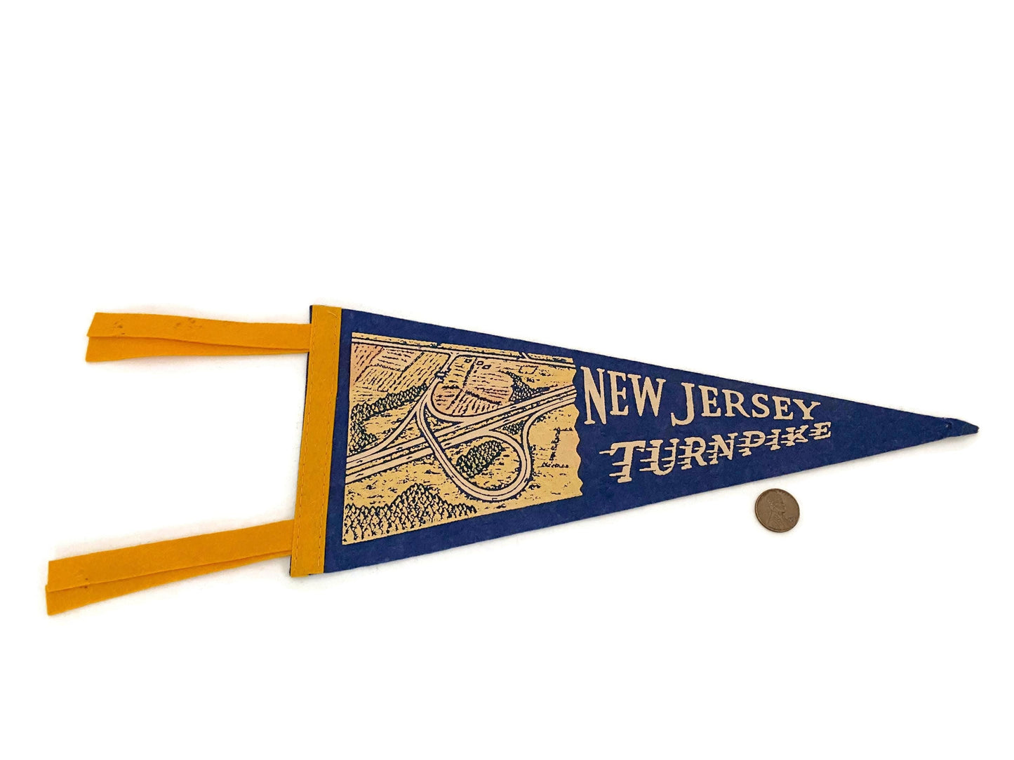 Vintage New Jersey Turnpike Felt Pennant at Duckwells