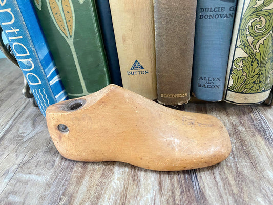 Vintage Child's Wood Shoe Mold - Wooden Rustic Nursery Decor at Duckwells