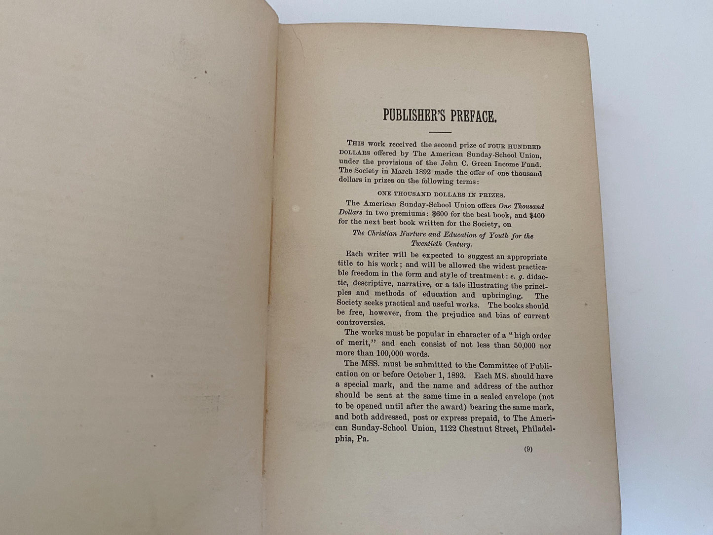 Antique Book Published by The American Sunday-School Union at Duckwells