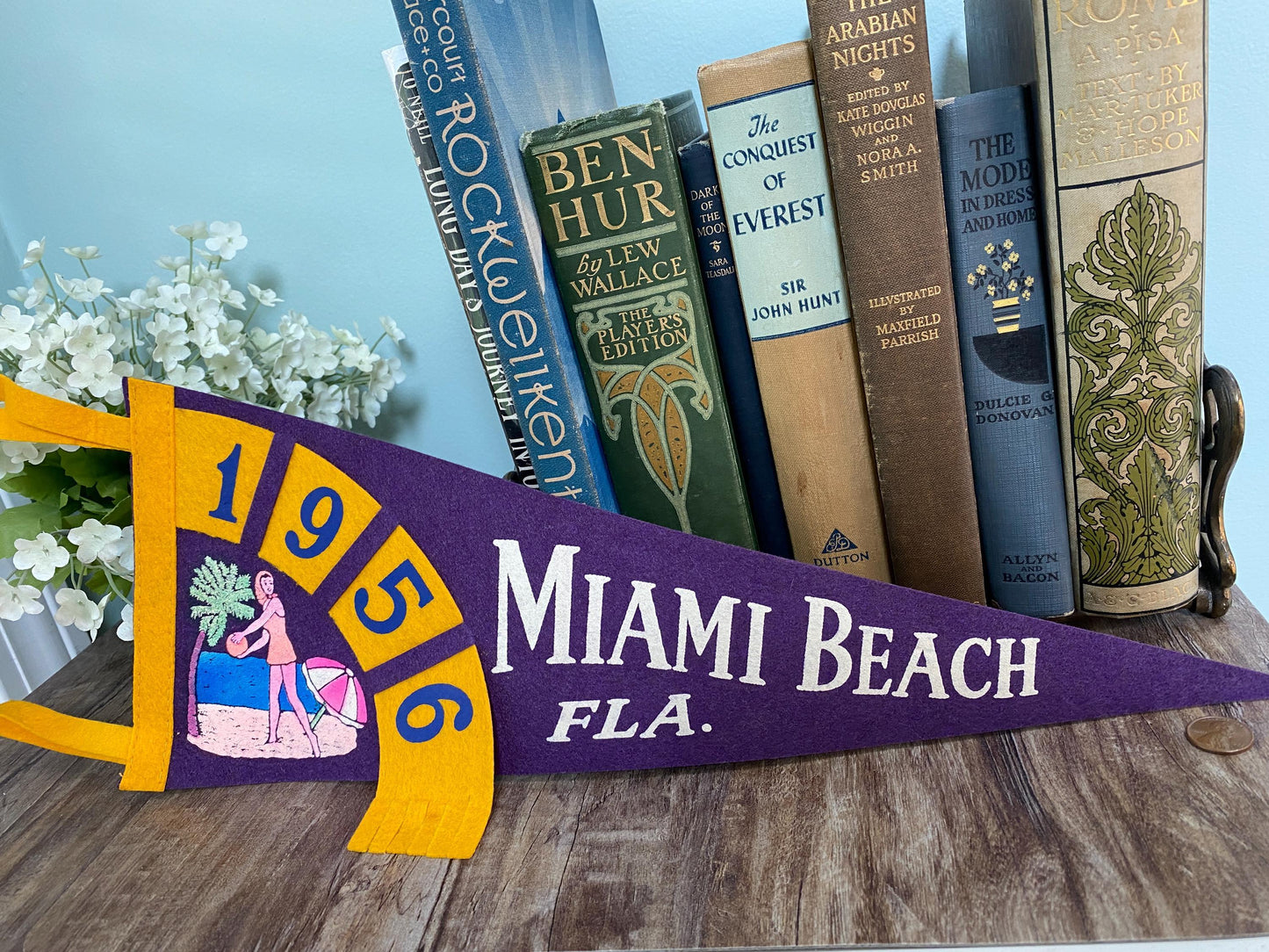 Midcentury Miami Beach Florida Pennant at Duckwells