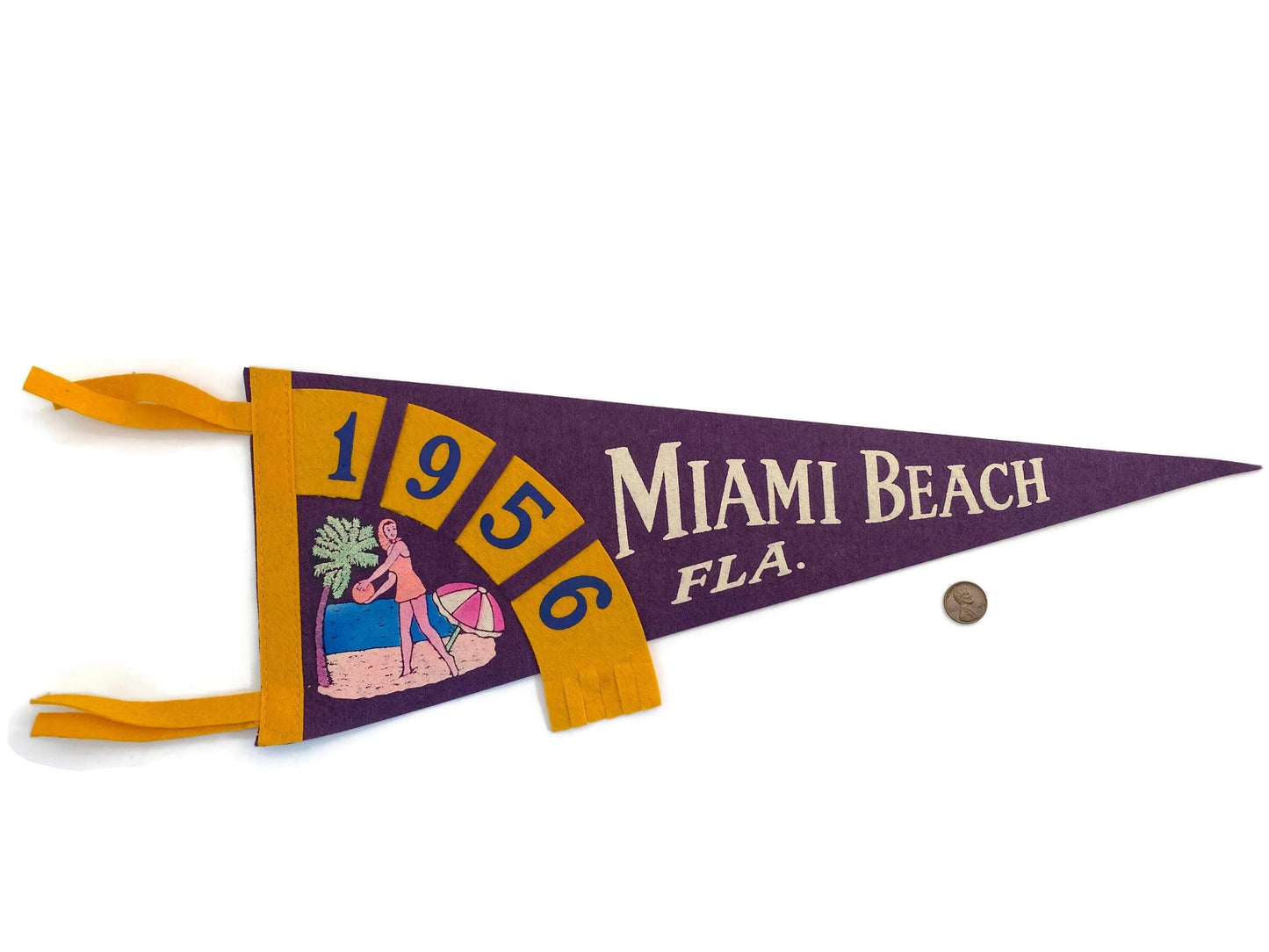 Midcentury Miami Beach Florida Pennant at Duckwells