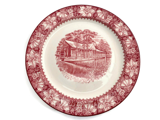 Vintage Westminster Massachusetts Plate, Enoch Woods English Red and White at Duckwells