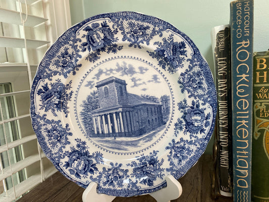 Antique Boston Massachusetts Blue and White Plate at Duckwells