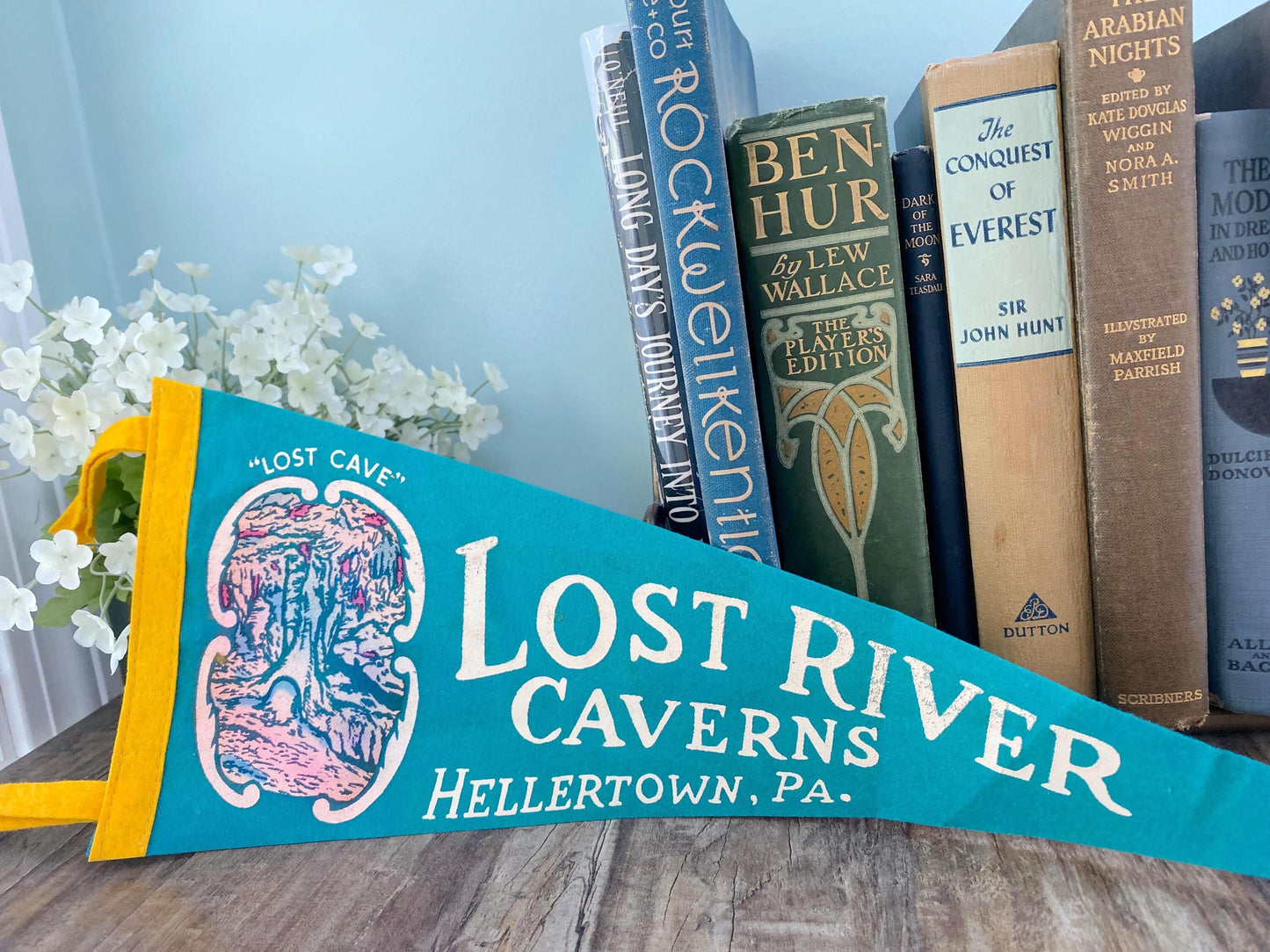 Vintage Lost River Caverns Pennsylvania Pennant at Duckwells