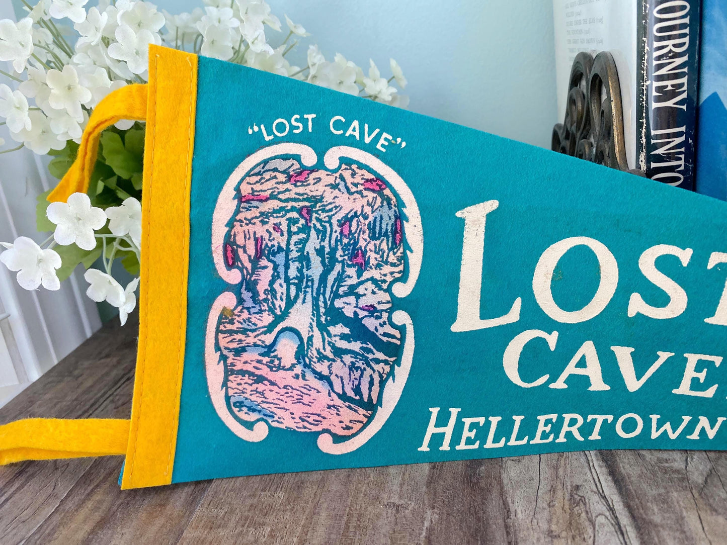 Vintage Lost River Caverns Pennsylvania Pennant at Duckwells