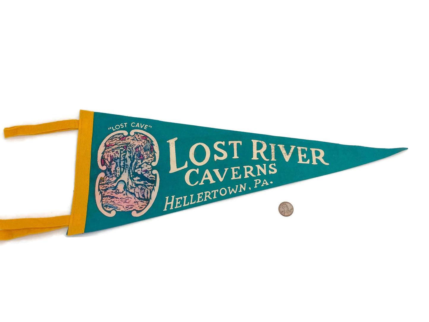 Vintage Lost River Caverns Pennsylvania Pennant at Duckwells
