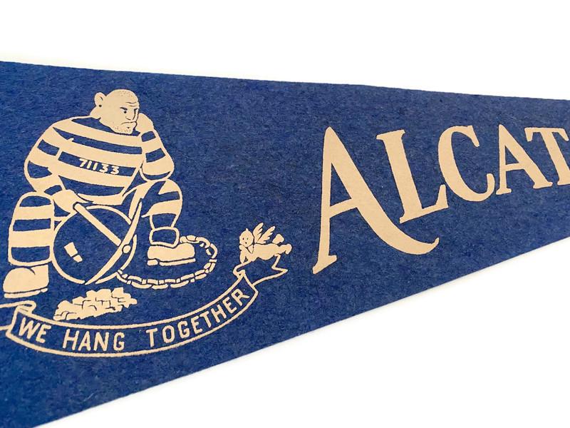 Vintage Alcatraz Pennant, a California Felt Travel Souvenir at Duckwells