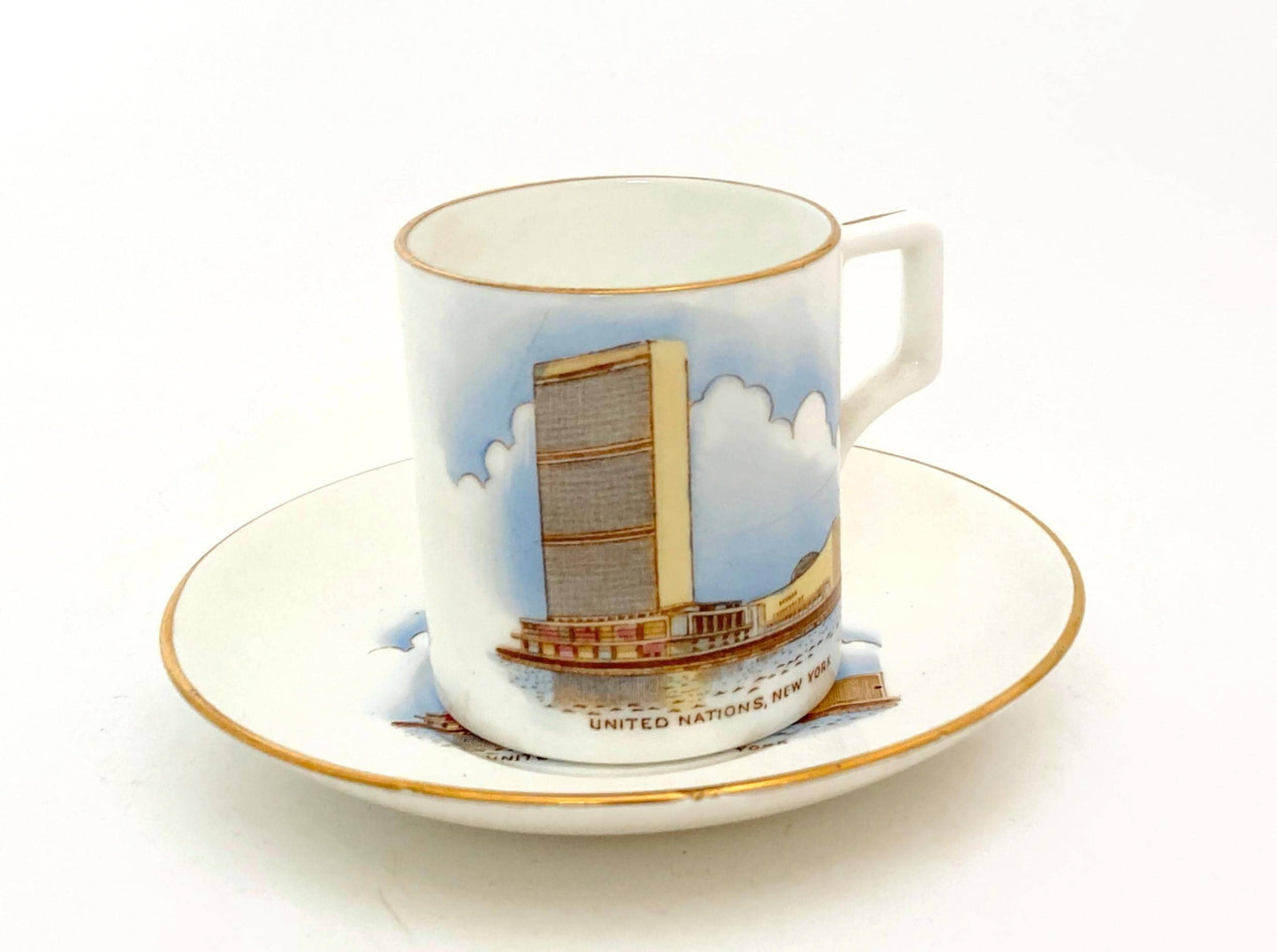 Mid Century United Nations Cup and Saucer Set at Duckwells