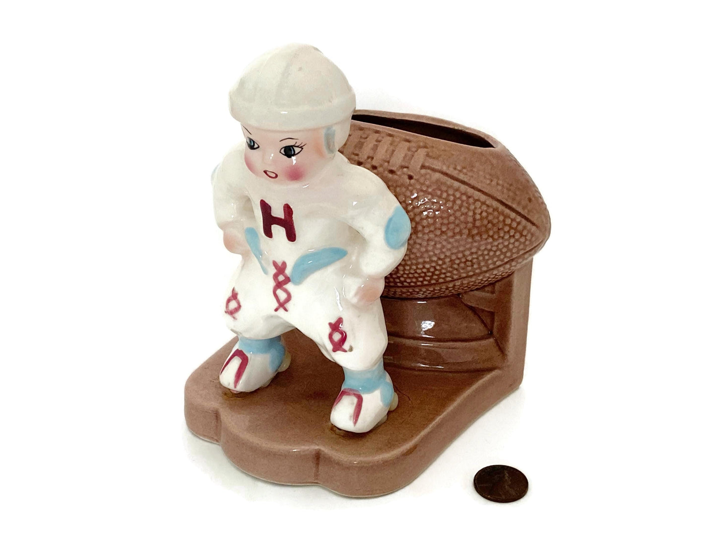Midcentury Football Player Planter by Napco