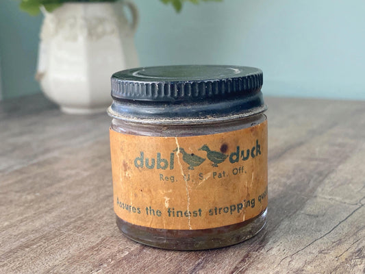 Vintage Dubl Duck Stropping Cream Jar at Duckwells