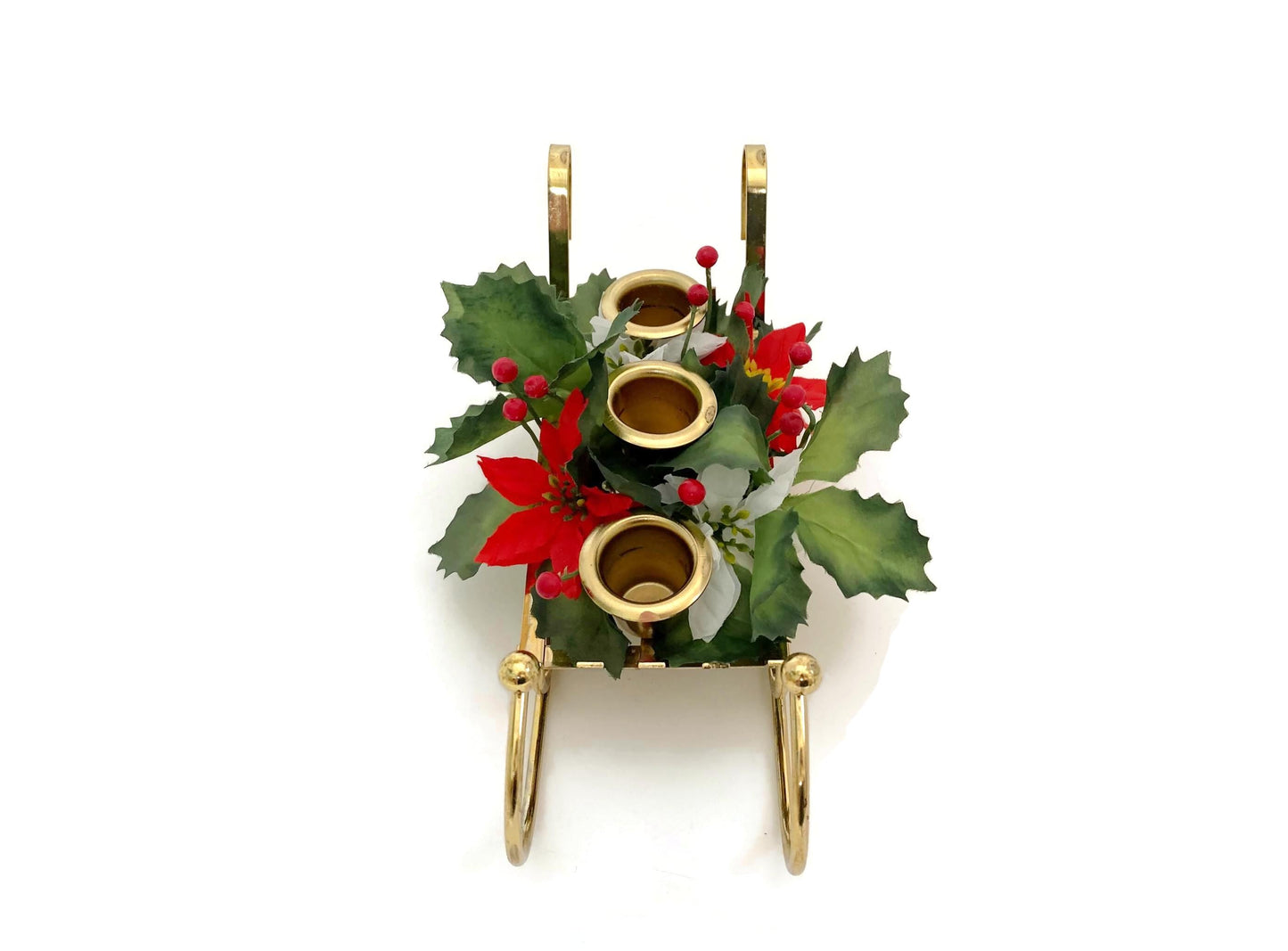 Vintage Christmas Brass Sleigh Candleholder at Duckwells