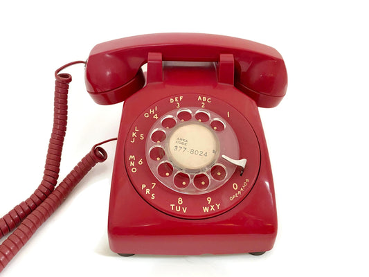 Vintage Red Rotary Dial Telephone at Duckwells