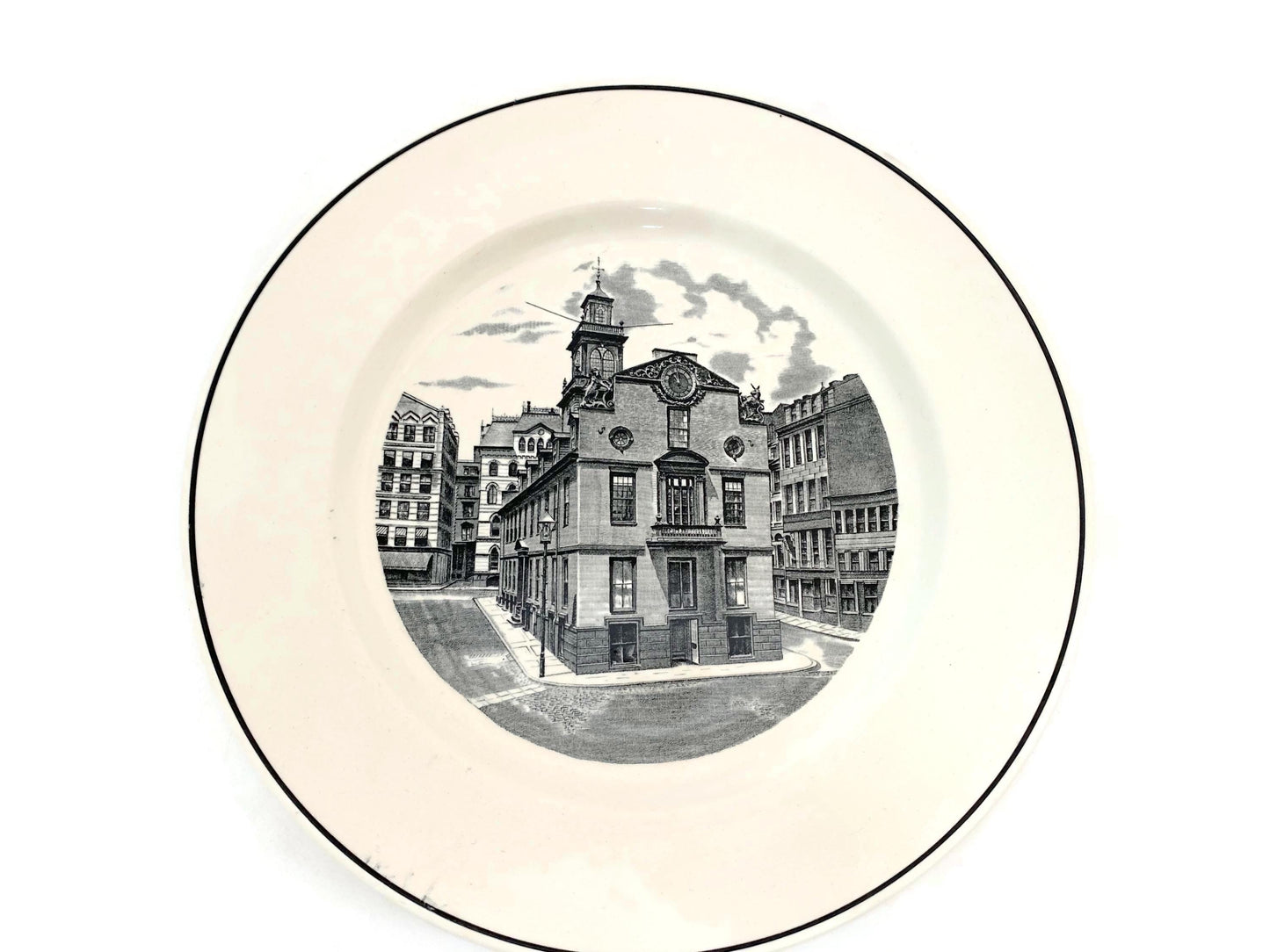 Vintage Massachusetts Old State House Plate by Spode at Duckwells