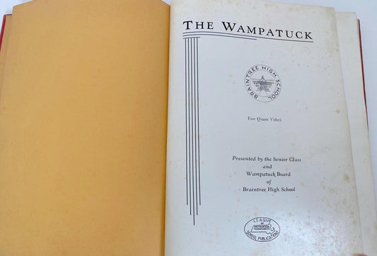 1938 Braintree Massachusetts High School Yearbook at Duckwells