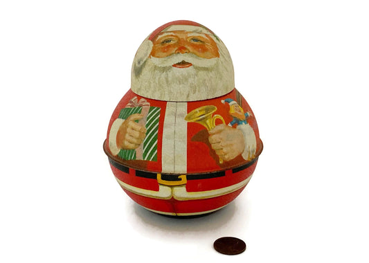 Vintage Santa Claus Small Roly Poly Tin at Duckwells