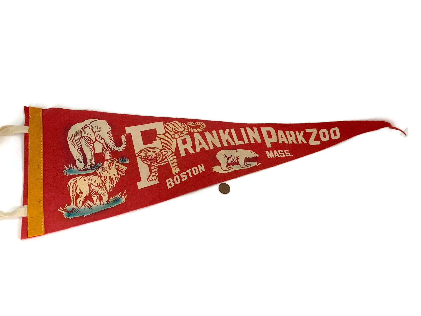 Vintage Boston Pennant Franklin Park Zoo Travel Souvenir at Duckwells