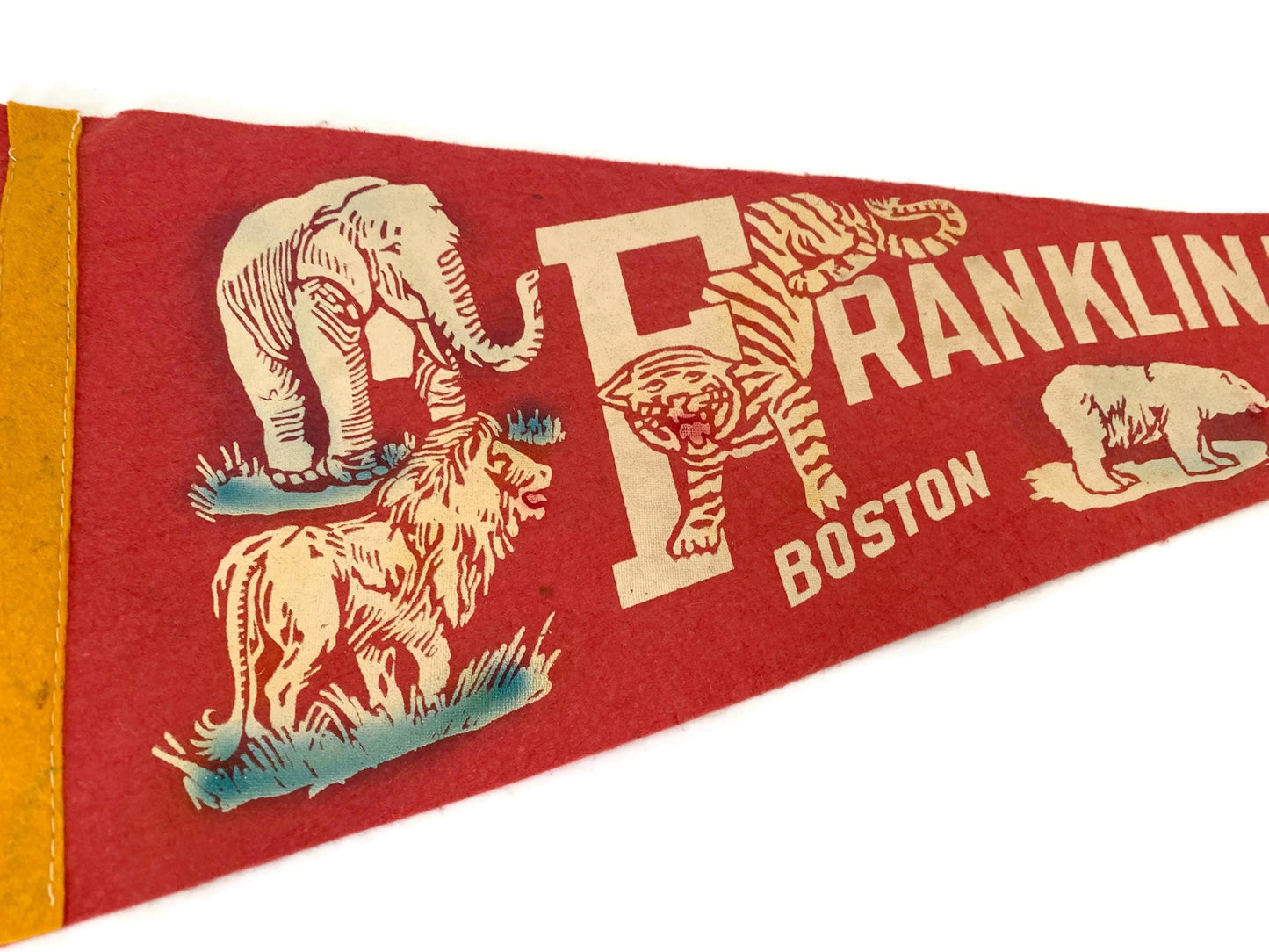 Vintage Boston Pennant Franklin Park Zoo Travel Souvenir at Duckwells