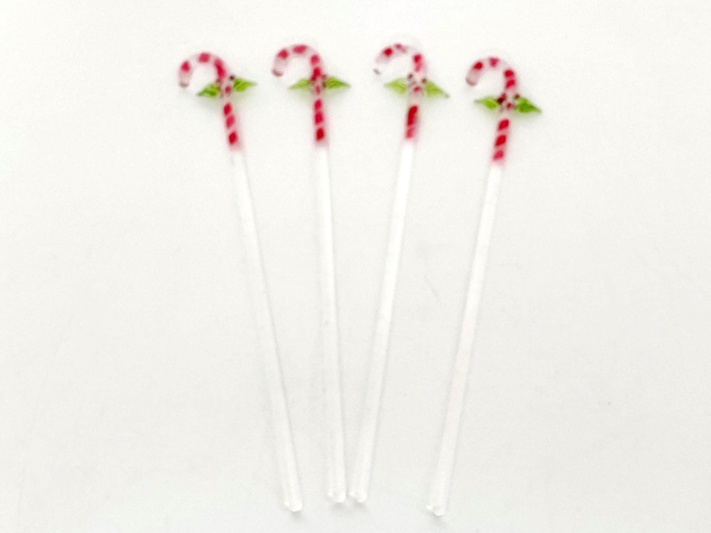 Vintage Christmas Drink Stirrers, Spun Glass Candy Canes at Duckwells