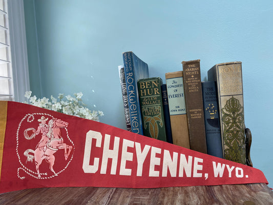 Midcentury Cheyenne Pennant; a Wyoming Souvenir at Duckwells