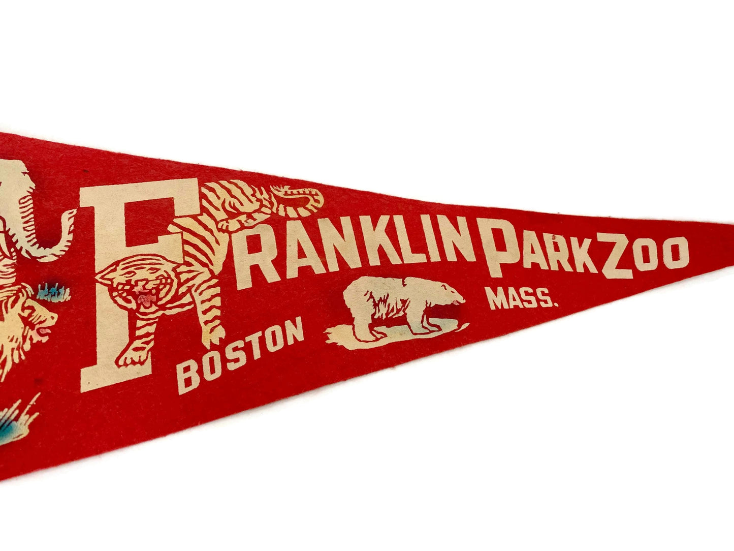 Vintage Boston Pennant Franklin Park Zoo Travel Souvenir at Duckwells