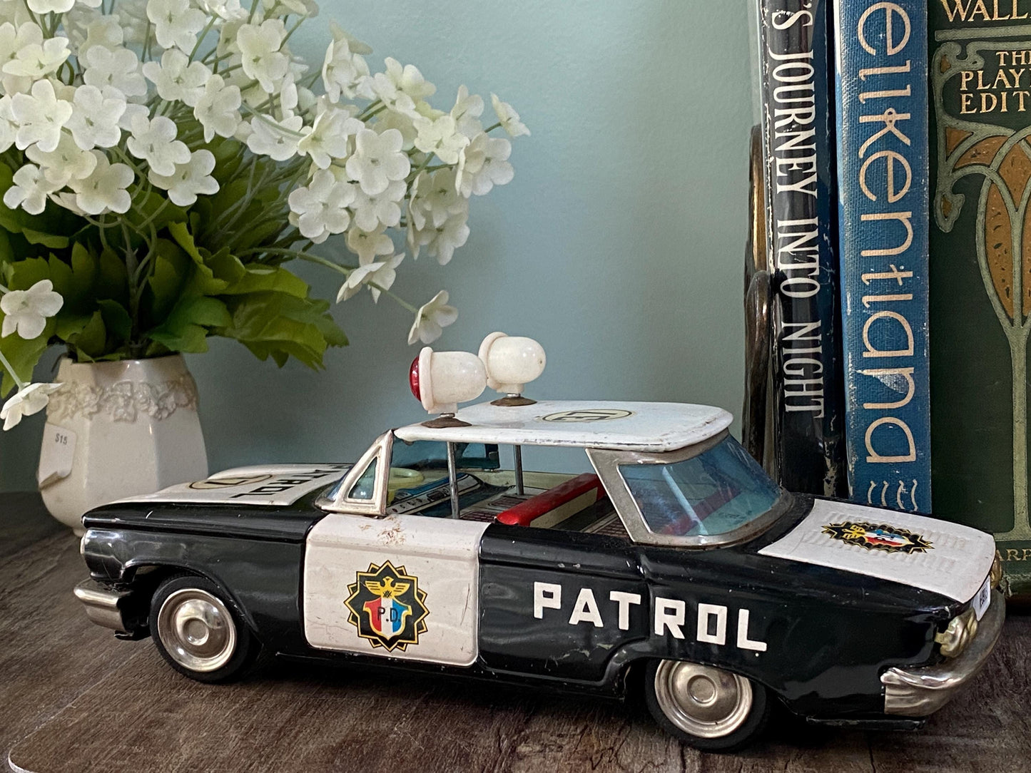 Vintage Police Car, Ichiko Friction Toy Made in Japan at Duckwells