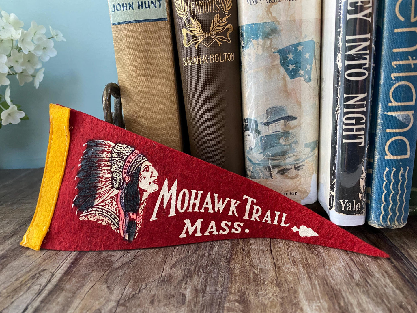 Vintage Mohawk Trail Pennant - Small Old Felt Travel Souvenir at Duckwells