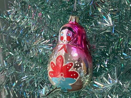 Vintage Glass Babushka Christmas Ornament at Duckwells