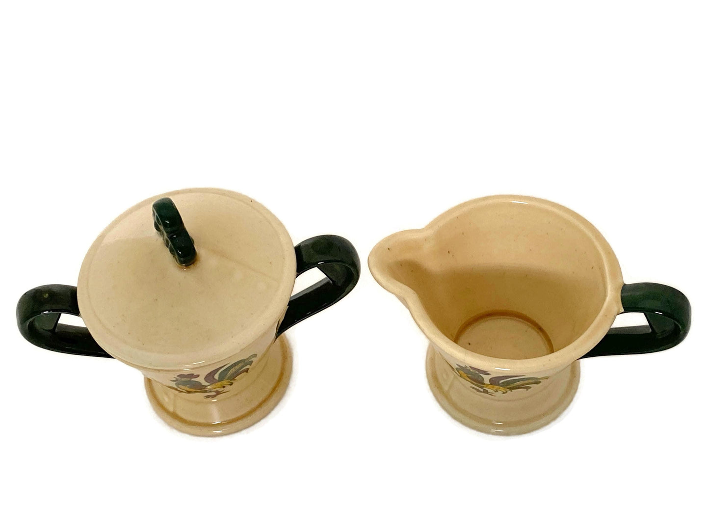 Vintage California Pottery Sugar and Creamer by Metlox at Duckwells