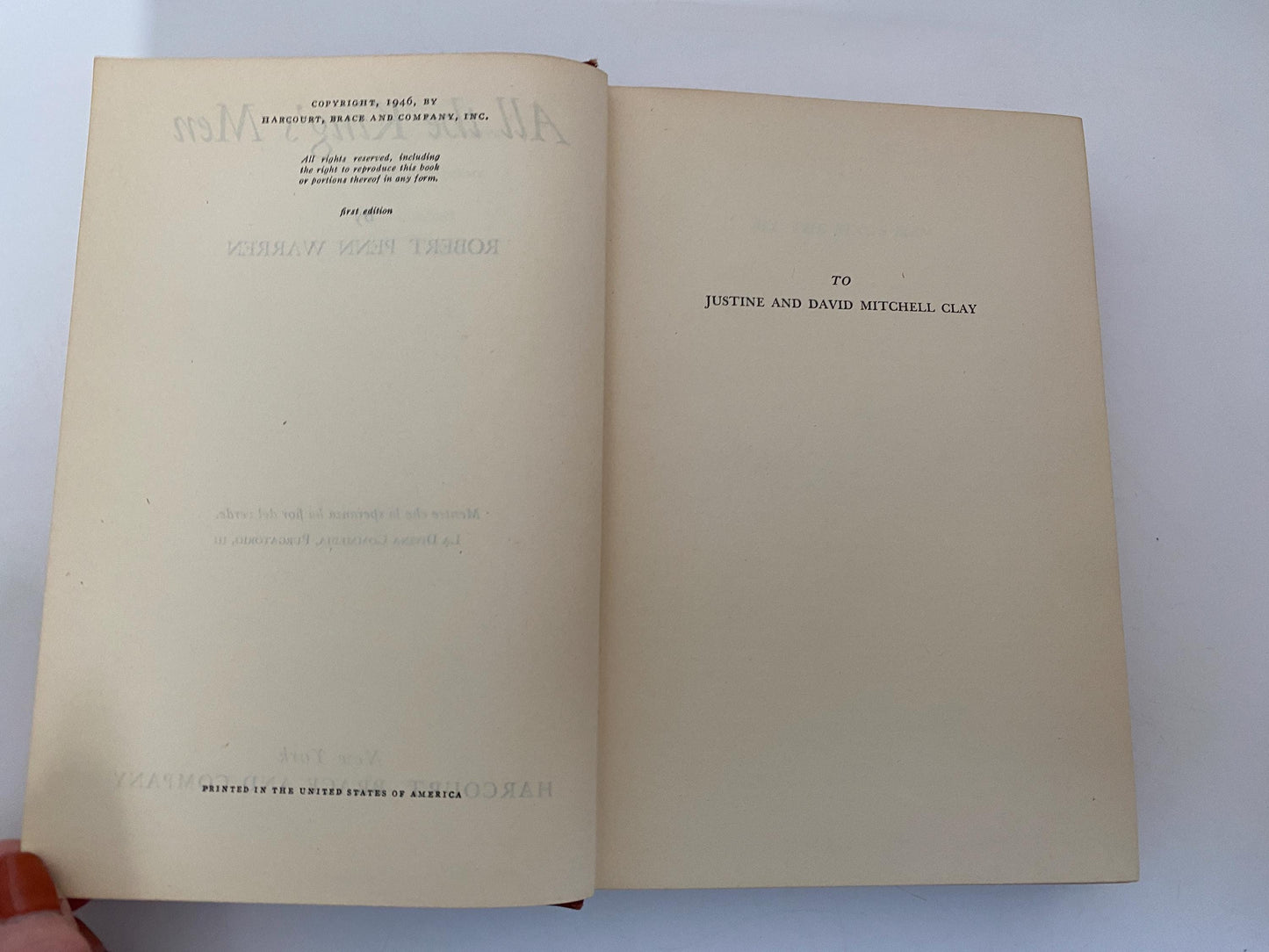 Vintage Book, All the King's Men, by Robert Penn Warren at Duckwells