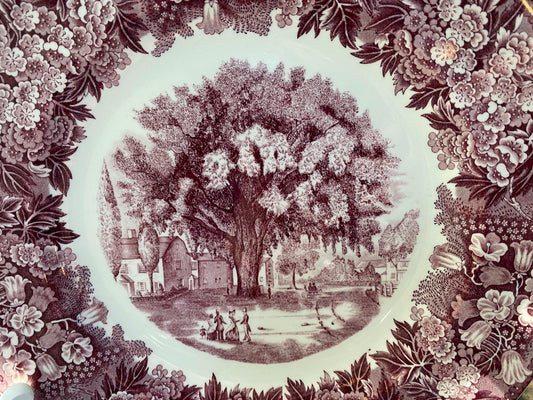 Vintage The Washington Elm Wedgwood Souvenir Plate, Cambridge Massachusetts at Duckwells