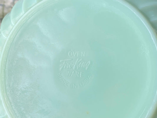 Vintage Fire King Jadeite Swirl 9" Mixing Bowl at Duckwells