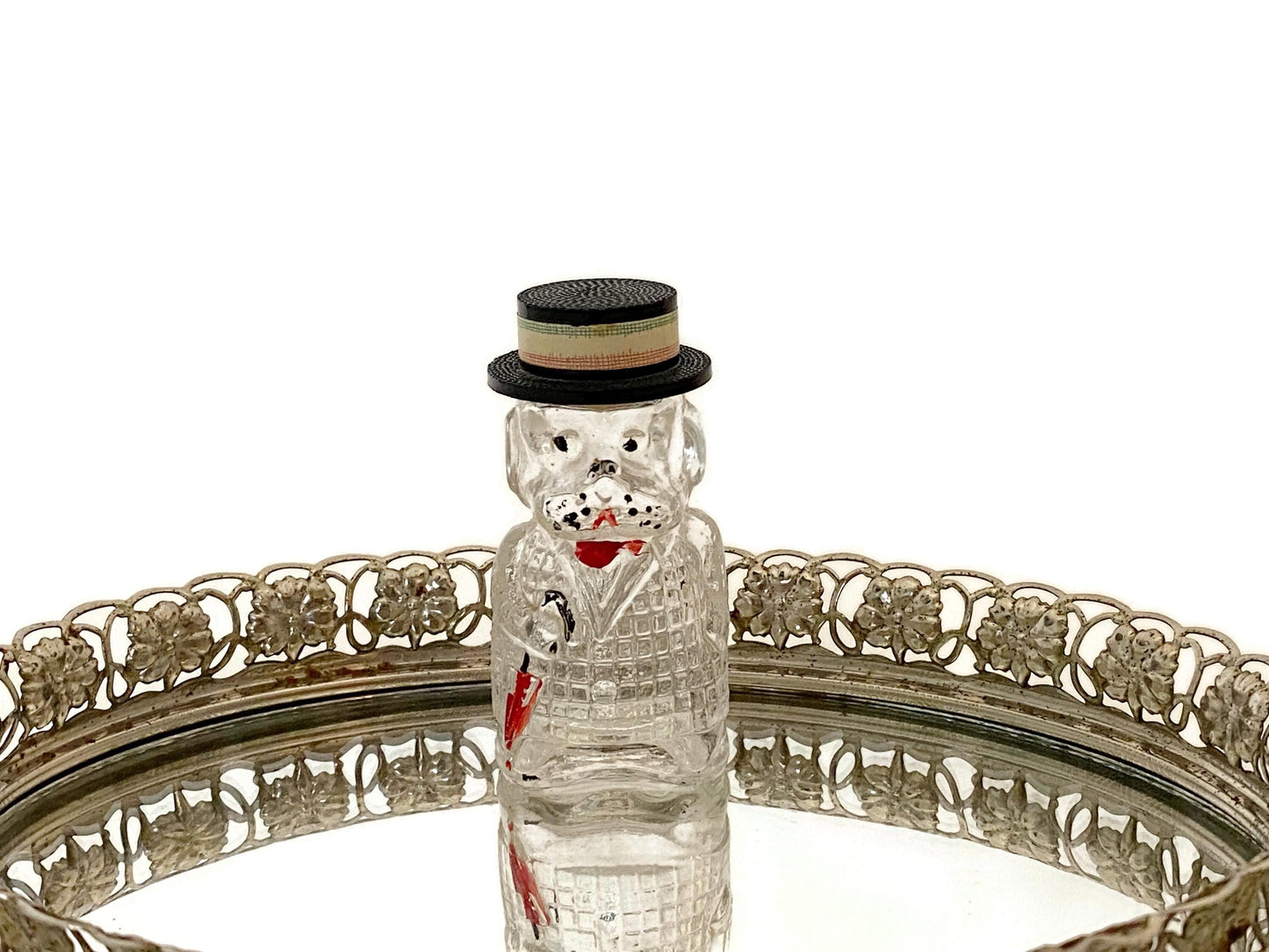 Vintage Glass Dog Figural Cologne Bottle at Duckwells