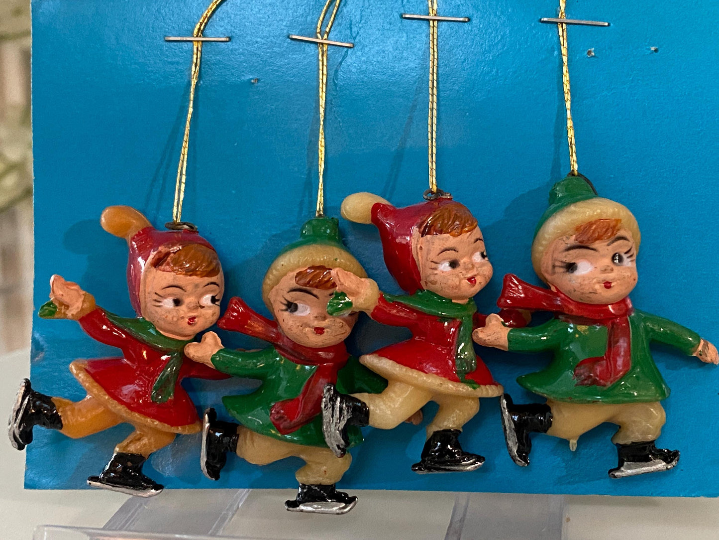 Vintage Ice Skaters Ornaments Made in Hong Kong at Duckwells