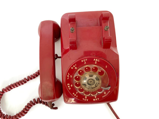 Vintage Red Rotary Dial Telephone at Duckwells