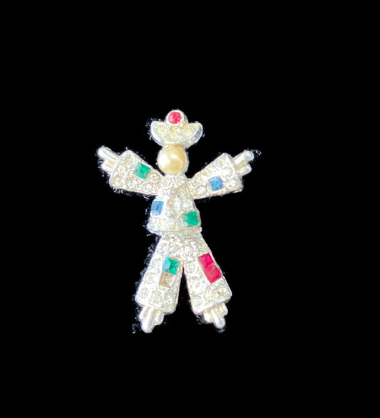 Vintage Coro Dancing Man Brooch Pin