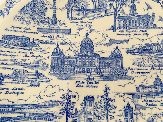 Vintage Iowa Plate by Vernon Kilns