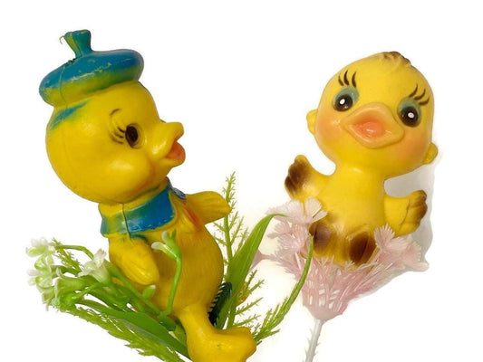 Vintage Duck and Chick Floral Picks, Springtime Kitsch at Duckwells