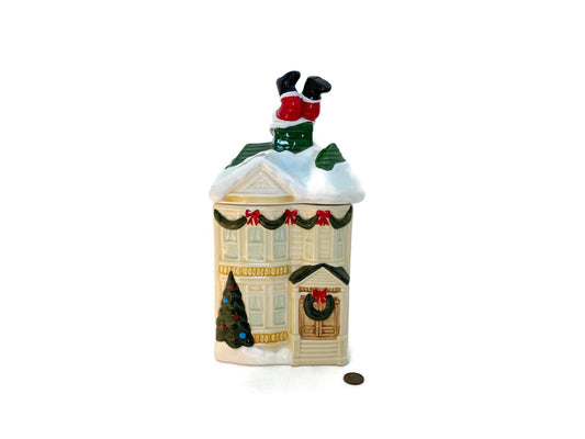 Vintage Victorian House Christmas Cookie Jar Canister at Duckwells