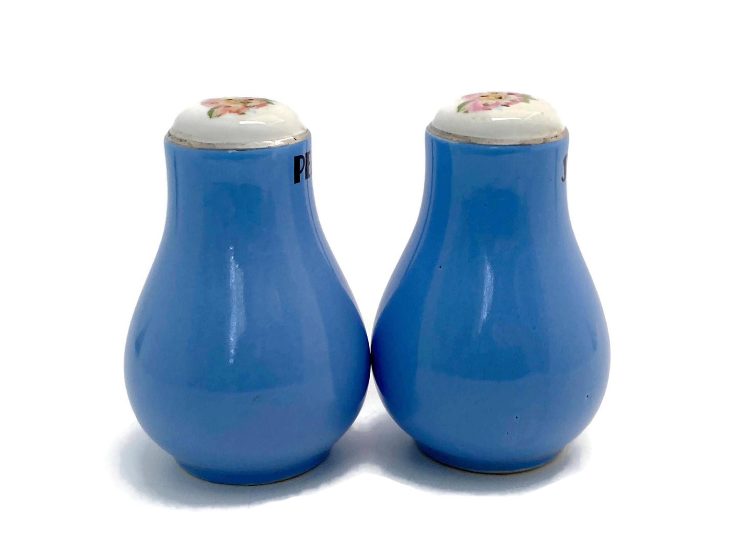 Vintage Salt and Pepper Shakers, Hall Pottery Royal Rose Medallion