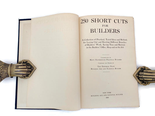 Antique Book, 250 Short Cuts for Builders