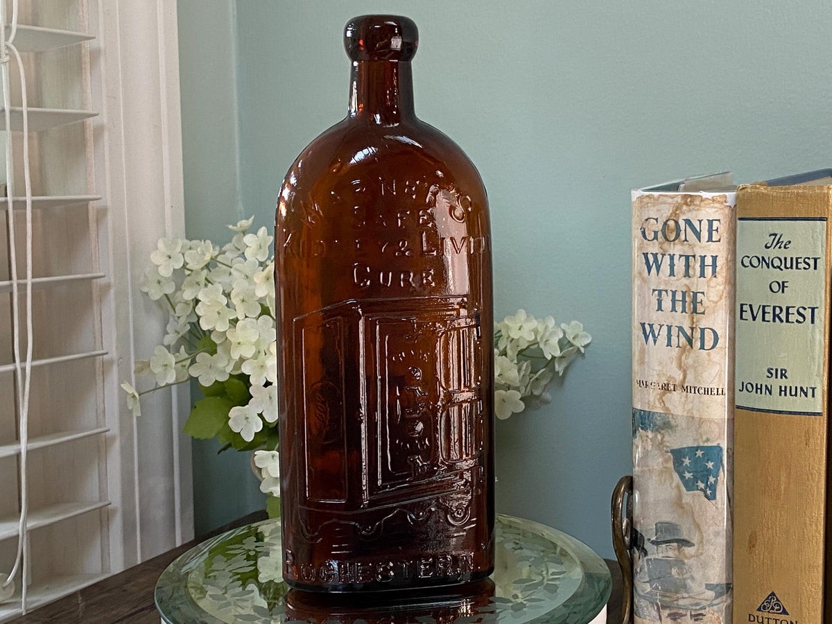 Antique Glass Bottle, Old Warner's Safe Cure Apothocary Collectible at Duckwells