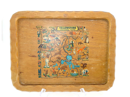 Vintage Wood Yellowstone National Park Souvenir Tray at Duckwells
