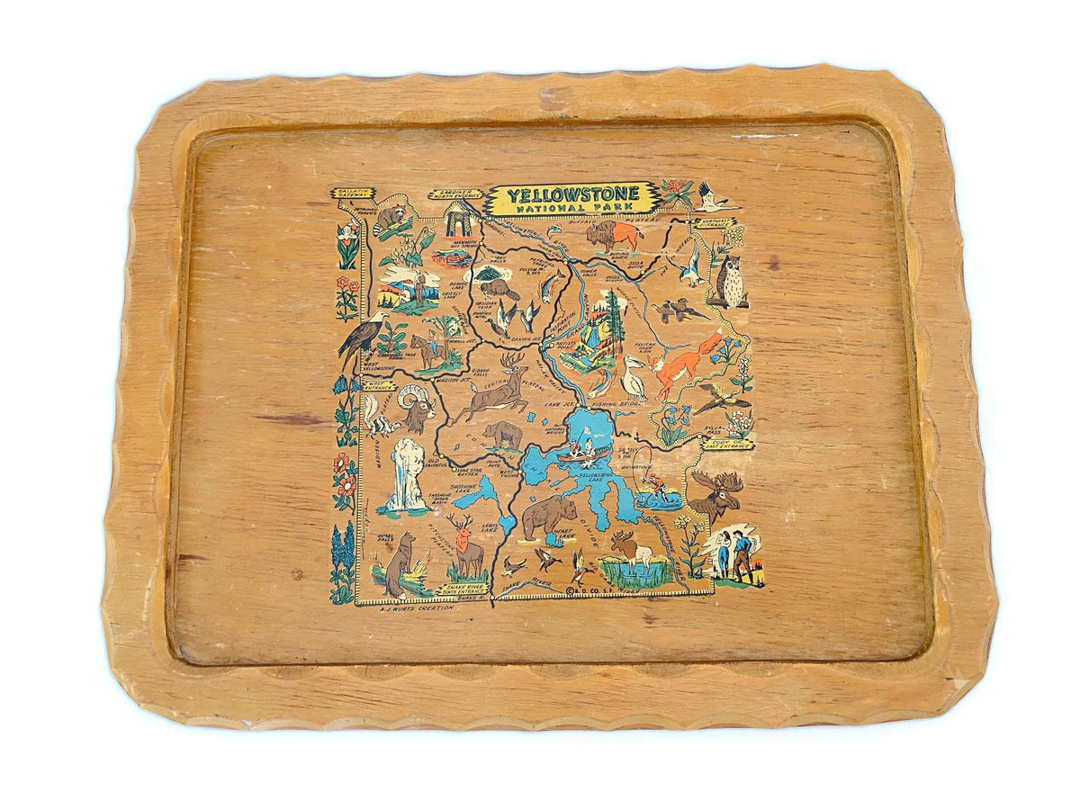 Vintage Wood Yellowstone National Park Souvenir Tray