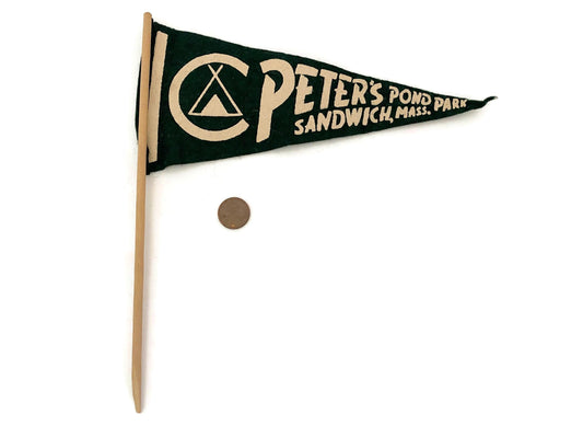 Vintage Peter's Pond Park, Sandwich, MA Pennant