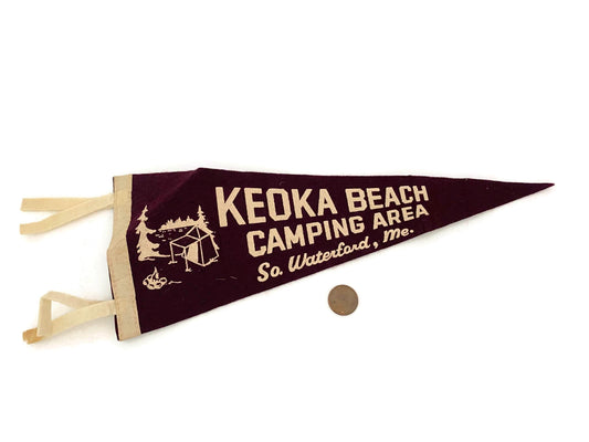 Vintage Keoka Beach Camping Area Maine Pennant