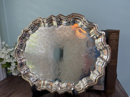 Vintage Ornate Silverplate Tray by Raimond
