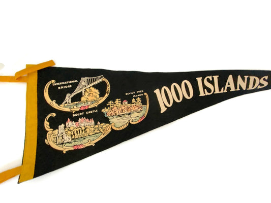 Vintage 1000 Islands New York Pennant