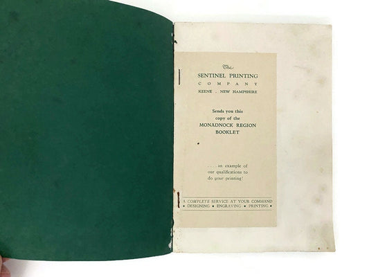 1930s Monadnock Region in Southern New Hampshire Soft Cover Book at Duckwells