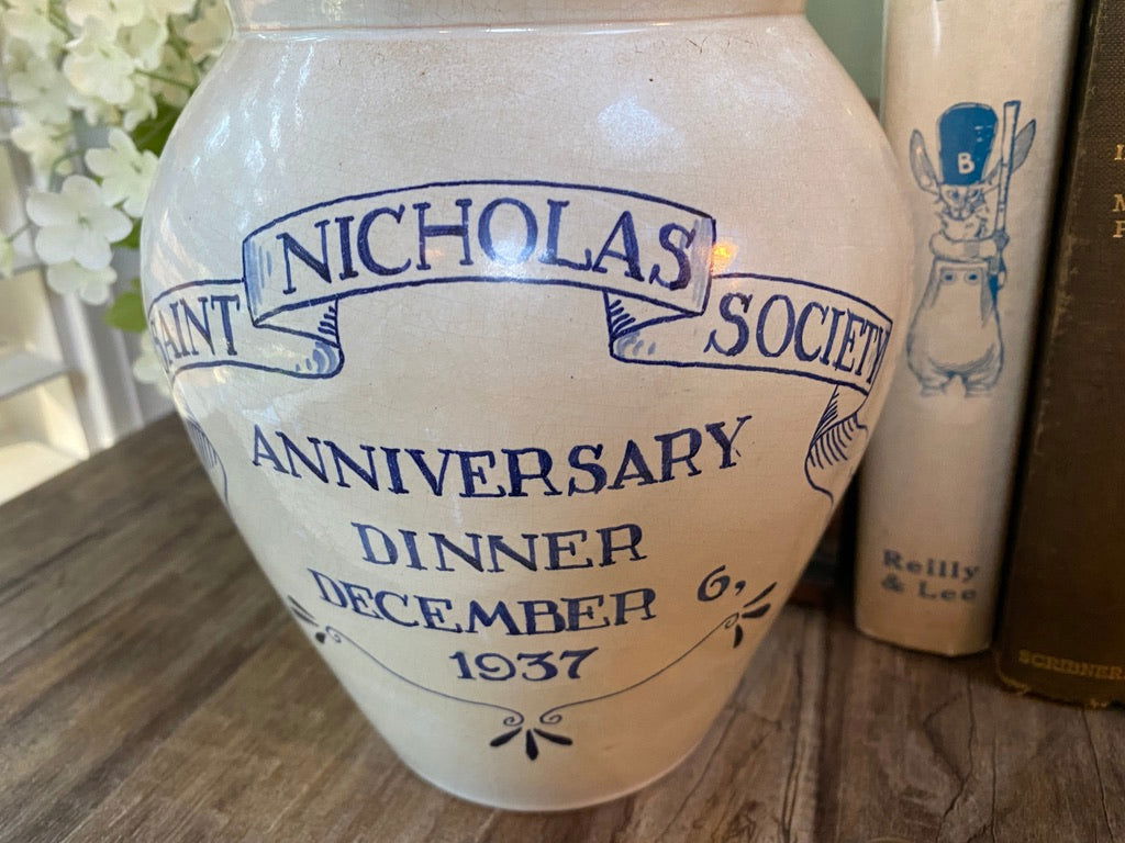 1937 Saint Nicholas Society Annual Dinner Royal Delft Vase at Duckwells